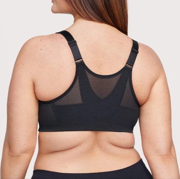 Glamorise MagicLift Front-Closure Posture Back Bra 48I Black - Picture 3 of 8
